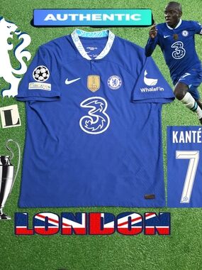Nike Chelsea FC Ngolo Kante #7 2022/2023 Authentic Home Blue Jersey Rare XXL UCL